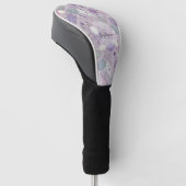 Abstracte Paarse cirkels met verfstrips Accents Golfheadcover (Schuin)