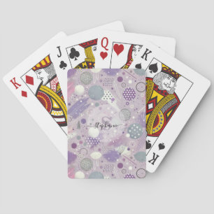 Abstracte Paarse cirkels met verfstrips Accents Pokerkaarten
