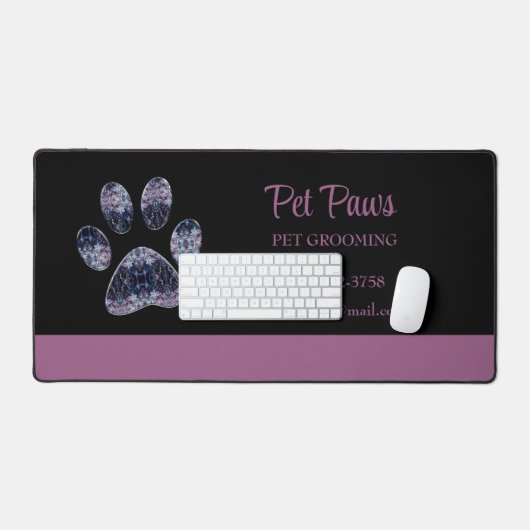 Abstracte Paarse dog Pet Grooming Service Bureaumat (Keyboard & Muis)