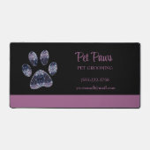 Abstracte Paarse dog Pet Grooming Service Bureaumat (Voorkant)