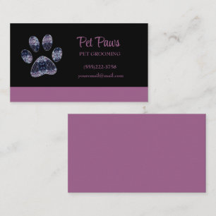 Abstracte Paarse dog Pet Grooming Service Visitekaartje