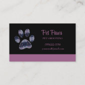 Abstracte Paarse dog Pet Grooming Service Visitekaartje (Voorkant)