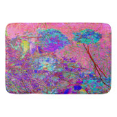 Abstracte Paarse en blauwe hydrangea met magenta Badmat (Voorkant)