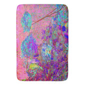 Abstracte Paarse en blauwe hydrangea met magenta Badmat (Voorkant Verticaal)