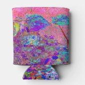 Abstracte Paarse en blauwe hydrangea met magenta Blikjeskoeler (Achterkant)