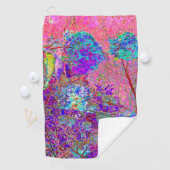 Abstracte Paarse en blauwe hydrangea met magenta Golfhanddoek (Insitu)