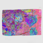 Abstracte Paarse en blauwe hydrangea met magenta Golfhanddoek (Horizontaal)