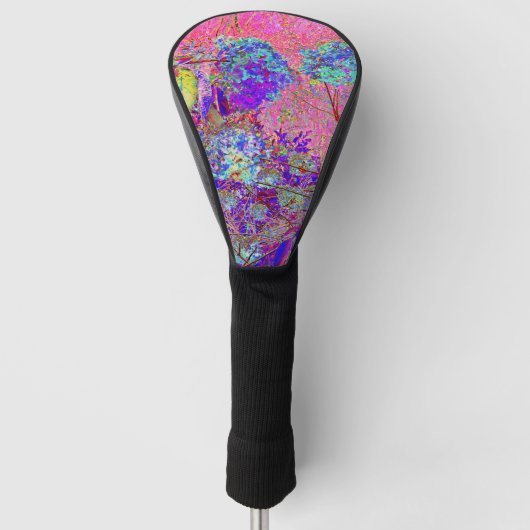 Abstracte Paarse en blauwe hydrangea met magenta Golfheadcover (Voorkant)