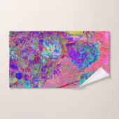 Abstracte Paarse en blauwe hydrangea met magenta Handdoek (Handdoek)