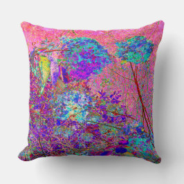 Abstracte Paarse en blauwe hydrangea met magenta Kussen