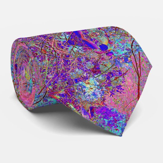 Abstracte Paarse en blauwe hydrangea met magenta Stropdas (Opgerold)