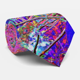 Abstracte Paarse en blauwe hydrangea met magenta Stropdas