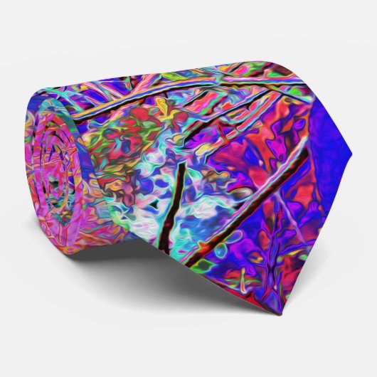 Abstracte Paarse en blauwe hydrangea met magenta Stropdas (Opgerold)