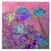 Abstracte Paarse en blauwe hydrangea met magenta Tegeltje (Voorkant)