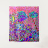 Abstracte Paarse en blauwe hydrangea met magenta Wandkleed (Voorkant)