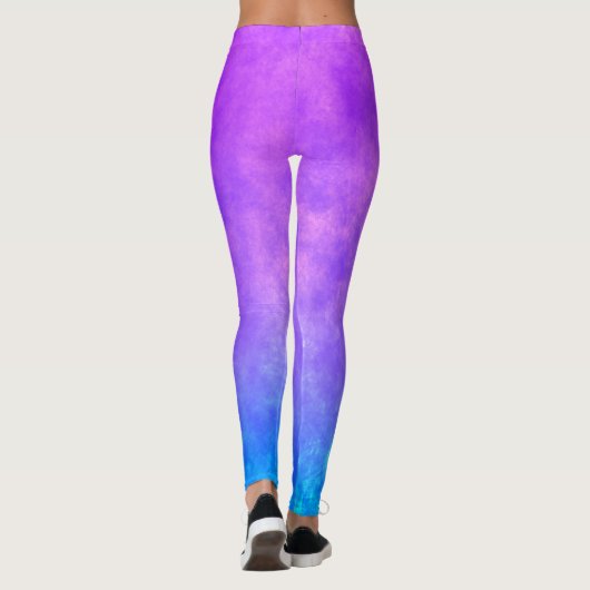 Abstracte Paarse en Blauwe Leggings (Achterkant)