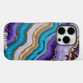 Abstracte Paarse en blauwe topografie Case-Mate iPhone Case (Achterkant (horizontaal))