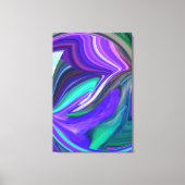 Abstracte Paarse en Blauwgroen Stretched Canvas Pr (Voorkant)