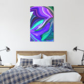 Abstracte Paarse en Blauwgroen Stretched Canvas Pr Afdruk (Insitu (Slaapkamer))