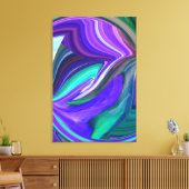 Abstracte Paarse en Blauwgroen Stretched Canvas Pr Afdruk (Insitu (Woonkamer))