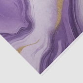 Abstracte Paarse en Faux Gold Glitter Marmer Tissuepapier (Detail)