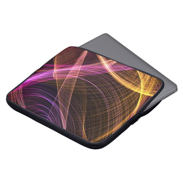 ABSTRACTE paarse en gouden laptophoezen Laptop Sleeve (Voorkant top)