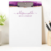 Abstracte Paarse en Gouden Waterverf Zaken Klembord