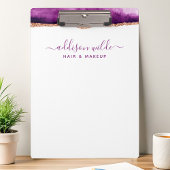 Abstracte Paarse en Gouden Waterverf Zaken Klembord