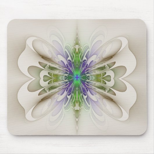 Abstracte Paarse en groene vlinder "Gowan Grove" Muismat (Voorkant)