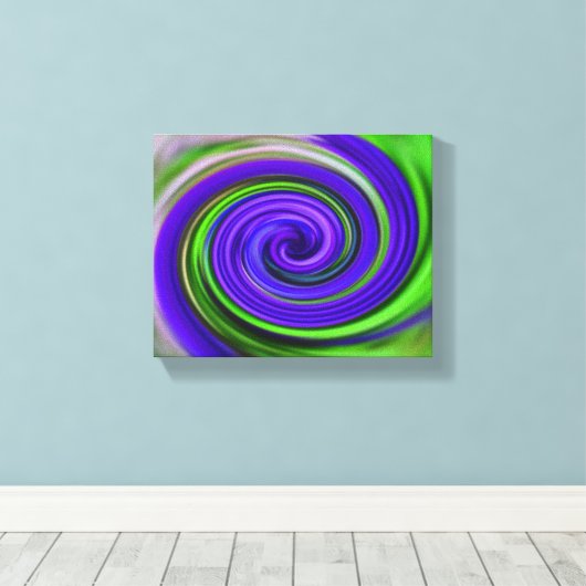 Abstracte Paarse en groene zwembroeken Canvas Afdruk (Insitu (Houten vloer))