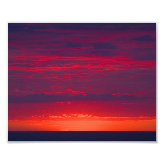 Abstracte Paarse en Oranje zonnebank Foto Afdruk (Voorkant)