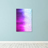 Abstracte Paarse en roze moderne glitterschilderin Canvas Afdruk (Insitu (Houten vloer))