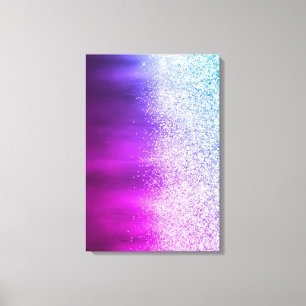 Abstracte Paarse en roze moderne glitterschilderin Canvas Afdruk
