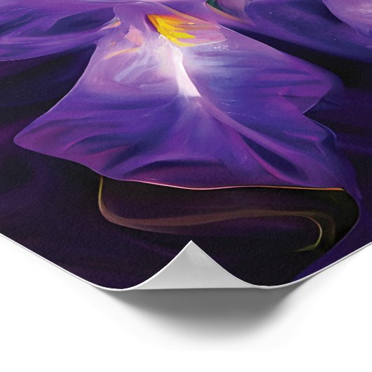 Abstracte Paarse en witte irisbloemen Poster (Hoek)