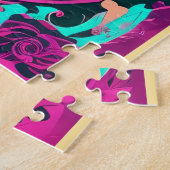 Abstracte Paarse en zwarte wervelpuzzel Legpuzzel (Zijkant)