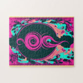 Abstracte Paarse en zwarte wervelpuzzel Legpuzzel (Horizontaal)