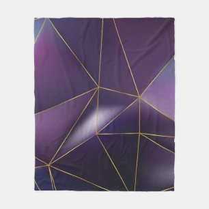 Abstracte paarse geometrie met gouden lijnen fleece deken