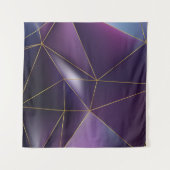 Abstracte paarse geometrie met gouden lijnen wandkleed (Voorkant (horizontaal))