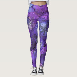 Abstracte Paarse Glow Leggings