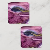 Abstracte Paarse Gold Makeup Artist Vierkante Visitekaartje (Voorkant / Achterkant)