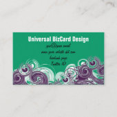 Abstracte Paarse golven van het Rollen over Blauwg Visitekaartje (Voorkant)