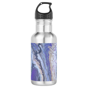 Abstracte paarse & gouden mineraaladers waterfles