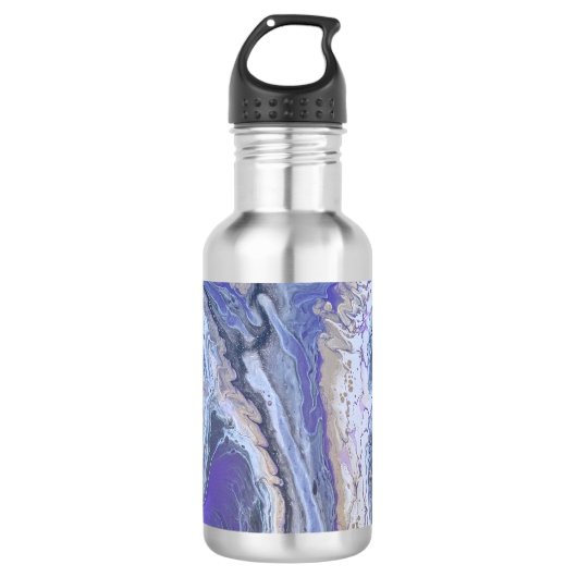 Abstracte paarse & gouden mineraaladers waterfles (Voorkant)