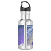 Abstracte paarse & gouden mineraaladers waterfles (Achterkant)