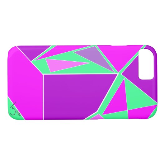 Abstracte Paarse Green Digital Art Pattern Cool Case-Mate iPhone Case (Achterkant (Horizontaal))