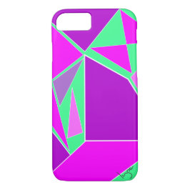 Abstracte Paarse Green Digital Art Pattern Cool iPhone 8/7 Hoesje