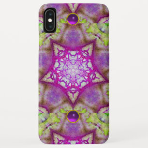 ABSTRACTE PAARSE GREEN FUCHSIA STARS MET GEMSTONEN Case-Mate iPhone CASE