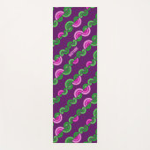 Abstracte paarse groene bloemenpatroon yogamat (Voorkant)