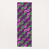 Abstracte paarse groene bloemenpatroon yogamat (Achterkant)