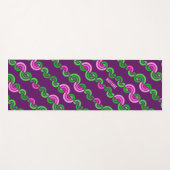 Abstracte paarse groene bloemenpatroon yogamat (Voorkant (horizontaal))